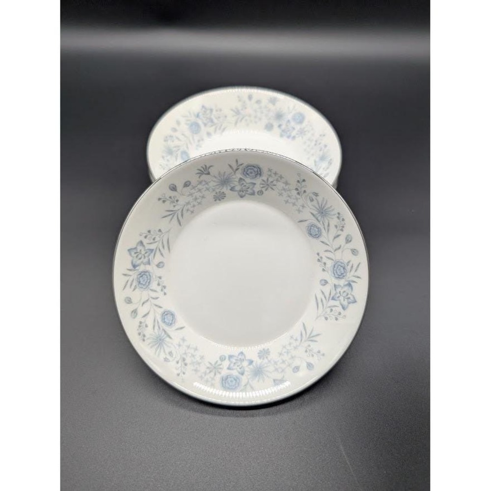 4 Set Wedgwood Belle Fleur Bone China Berry Bowls 6" Floral Silver Rim England